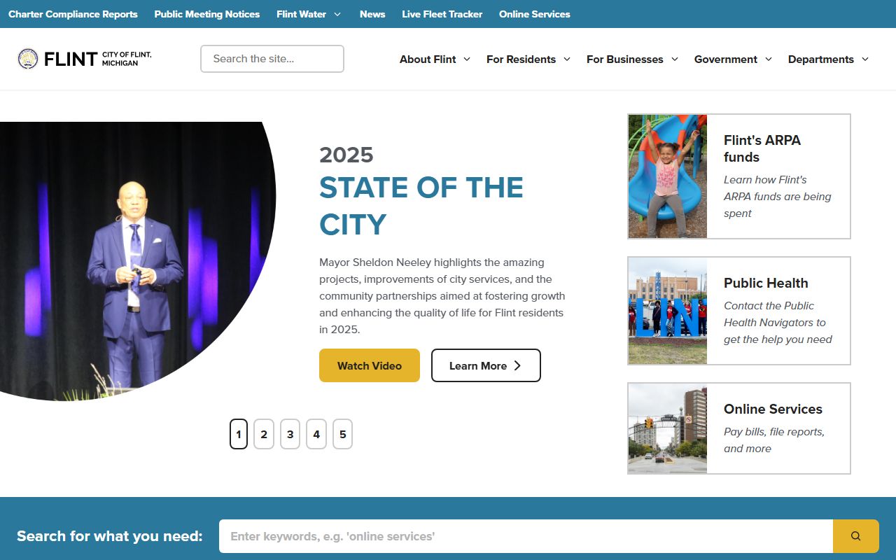 City of Flint official website for warrant records information