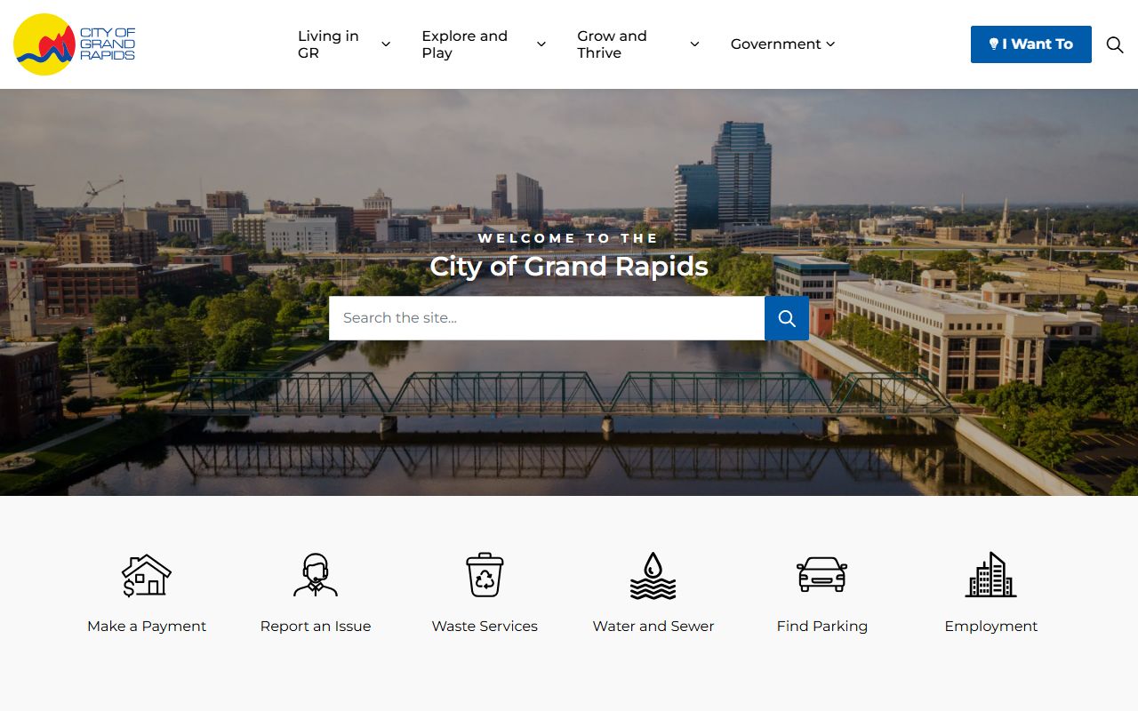 City of Grand Rapids website with links to public safety resources