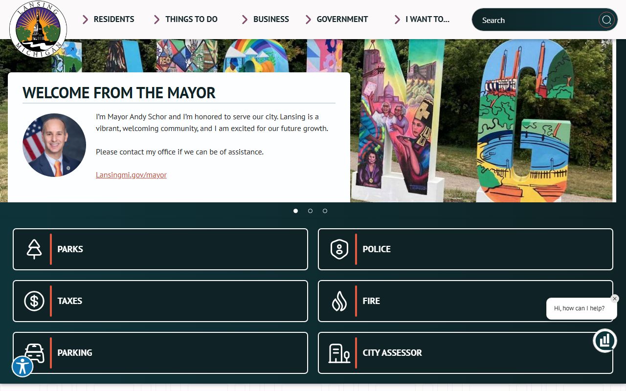 City of Lansing website with public safety resources