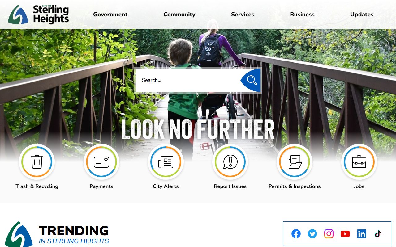 City of Sterling Heights website with public safety resources
