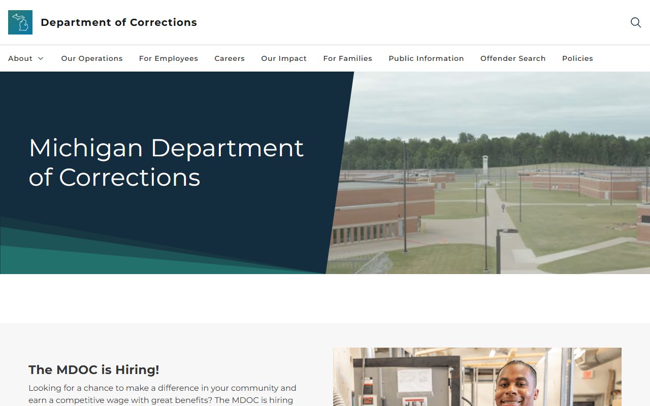 Michigan Department of Corrections page for warrant records